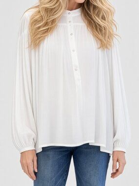 FORTE FORTE ITALY SEMI SHEER BLOUSE - SIZE SMALL